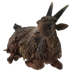 Chèvre couchée 13cm crèche terre cuite Angela Tripi