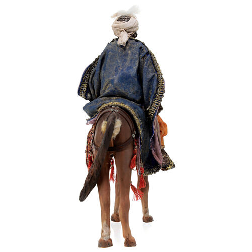 Heiliger König zu Pferd, für 13 cm Krippe von Angela Tripi, Terrakotta 6