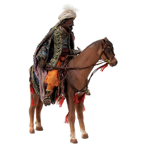 Mulatto Wise Man on horseback 13cm by Angela Tripi 4