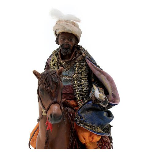 Mulatto Wise Man on horseback 13cm by Angela Tripi 2