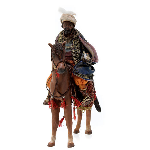 Mulatto Wise Man on horseback 13cm by Angela Tripi 3