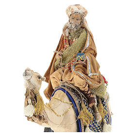 Heiliger König auf einem Kamel, für 13 cm Krippe von Angela Tripi, Terrakotta