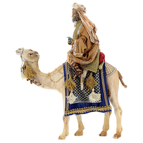 Heiliger König auf einem Kamel, für 13 cm Krippe von Angela Tripi, Terrakotta 1