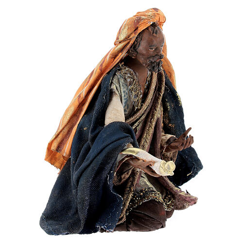 Black Wise Man in terracotta, 13cm by Angela Tripi 4