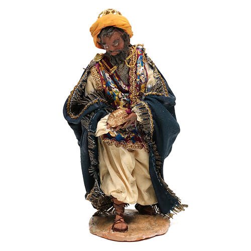Heiliger König, schreitend, für 13 cm Krippe von Angela Tripi, Terrakotta 1