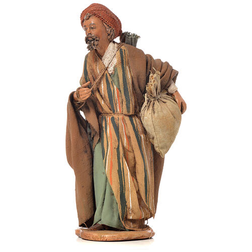 Shepherd with sack, 13cm nativity by Angela Tripi 3