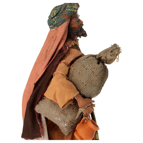 Shepherd with sack, 13cm nativity by Angela Tripi 4