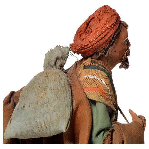 Shepherd with sack, 13cm nativity by Angela Tripi 4