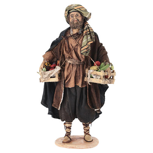 Pastore con ortaggi 18 cm presepe Angela Tripi 1
