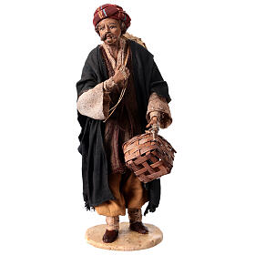 Pastore con paglia 18 cm presepe Angela Tripi