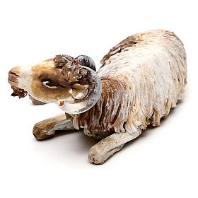 Liegende Ziege, für 18 cm Krippe von Angela Tripi, Terrakotta