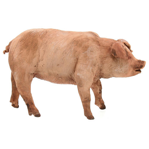 Schwein, für 18 cm Krippe von Angela Tripi, Terrakotta 1