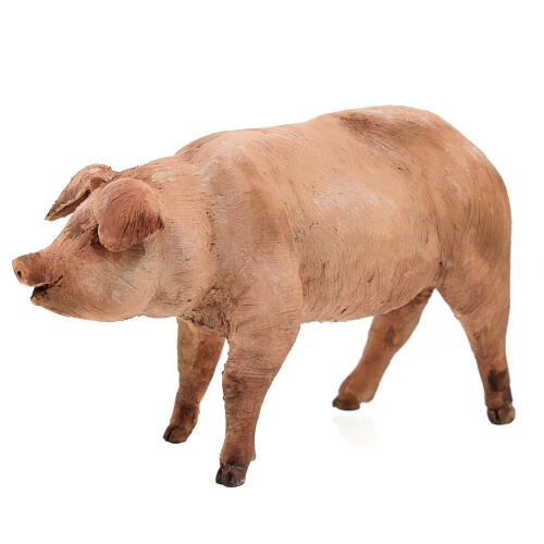 Schwein, für 18 cm Krippe von Angela Tripi, Terrakotta 3