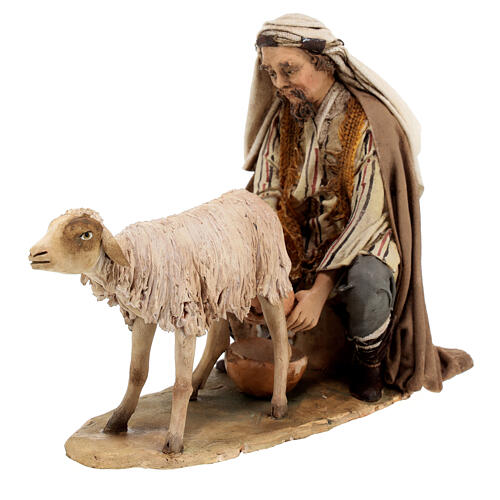 Pasterz dojący kozę 18 cm Angela Tripi 7