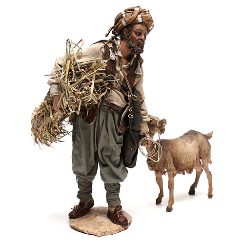 Shepherd with goat 30cm Angela Tripi 4