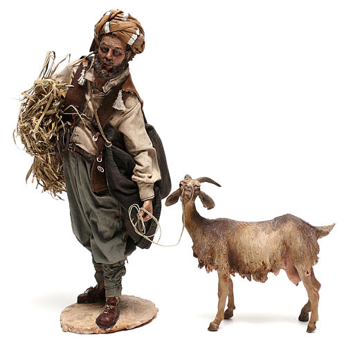 Shepherd with goat 30cm Angela Tripi 1