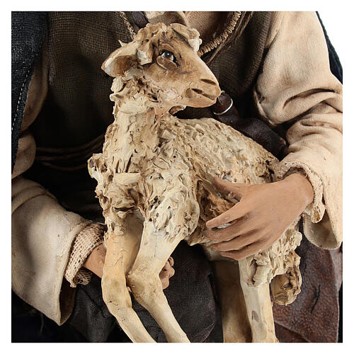 Hirte mit Ziege, für 30 cm Krippe von Angela Tripi, Terrakotta 2