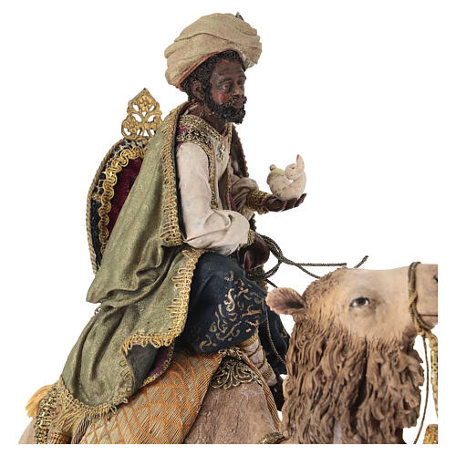 Roi Mage noir au turban sur chameau 18cm Tripi 4