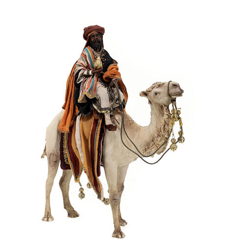 Figur dunkler heiliger König mit Vase auf Kamel 18 cm Tripi 3