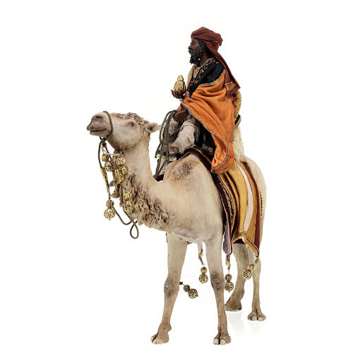 Figur dunkler heiliger König mit Vase auf Kamel 18 cm Tripi 5