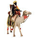 Figur dunkler heiliger König mit Kästchen auf Kamel 18 cm Tripi s6