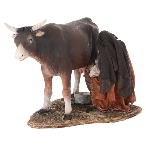 Pastor que ordeña la vaca 13 cm Angela Tripi 3