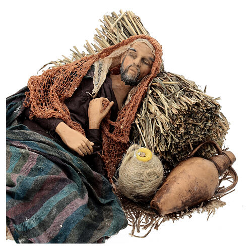 Schlafender Mann, für 30 cm Krippe von Angela Tripi, Terrakotta 2