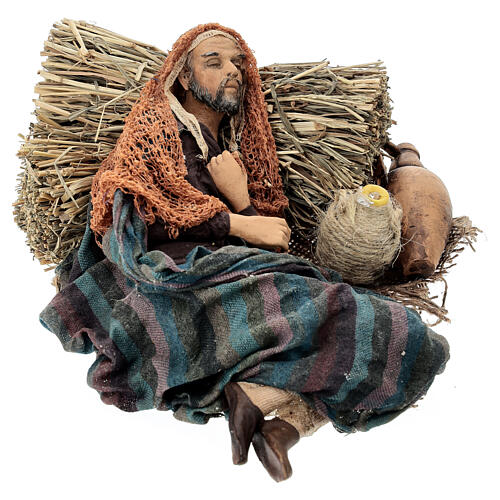Schlafender Mann, für 30 cm Krippe von Angela Tripi, Terrakotta 3