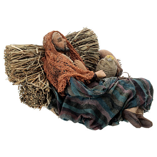 Schlafender Mann, für 30 cm Krippe von Angela Tripi, Terrakotta 4