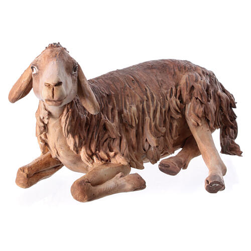 Schaf, liegend, für 30 cm Krippe von Angela Tripi, Terrakotta 3