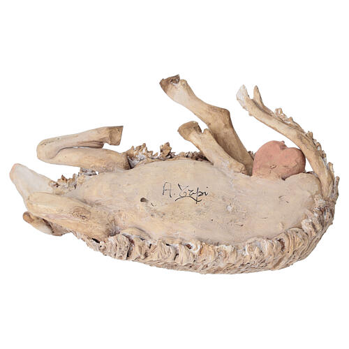 Schaf, liegend, für 30 cm Krippe von Angela Tripi, Terrakotta 6