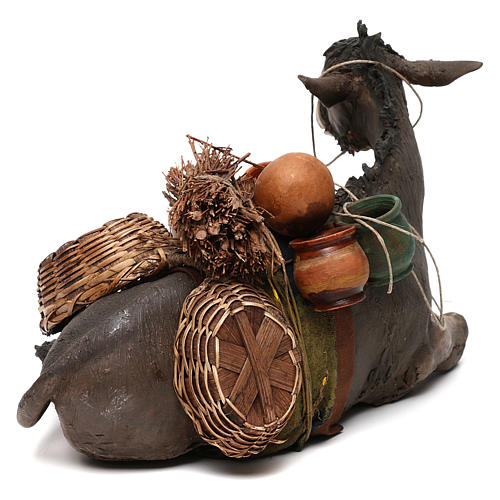 Ruhender Esel, für 30 cm Krippe von Angela Tripi, Terrakotta 5
