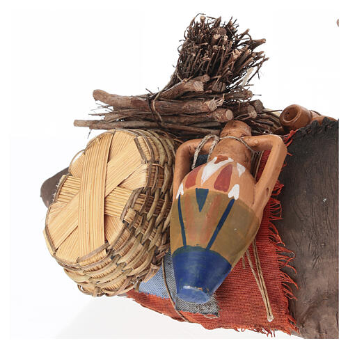 Âne assis 30 cm crèche Angela Tripi 7