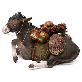 Laying donkey 30cm, Angela Tripi Nativity figurine
