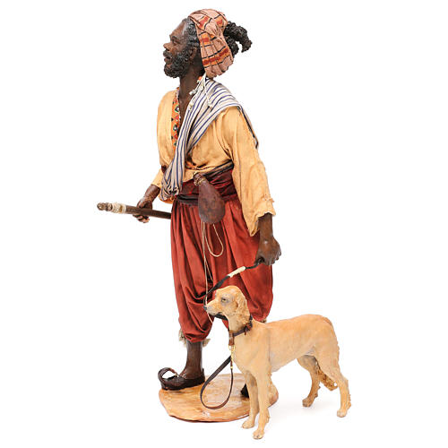 Diener mit Hund, für 30 cm Krippe von Angela Tripi, Terrakotta 3