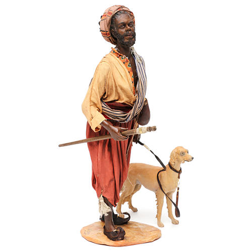Diener mit Hund, für 30 cm Krippe von Angela Tripi, Terrakotta 4
