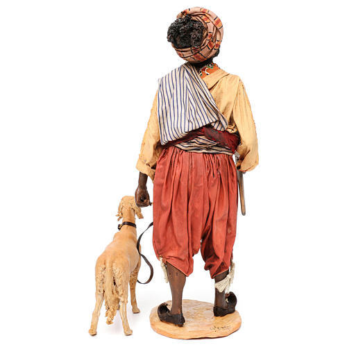 Diener mit Hund, für 30 cm Krippe von Angela Tripi, Terrakotta 6