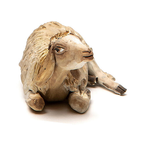 Kauerndes Schaf, für 18 cm Krippe von Angela Tripi, Terrakotta 3