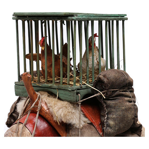 Chameau avec cages et poules crèche Angela Tripi 30 cm 5
