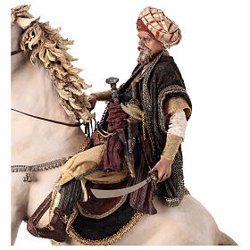Heiliger König zu Pferd, für 30 cm Krippe von Angela Tripi, Terrakotta
