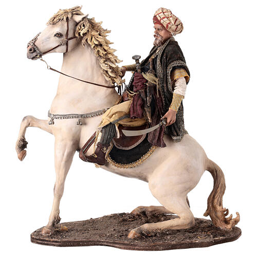 Heiliger König zu Pferd, für 30 cm Krippe von Angela Tripi, Terrakotta 1