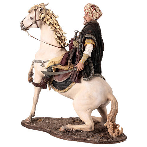 Heiliger König zu Pferd, für 30 cm Krippe von Angela Tripi, Terrakotta 4