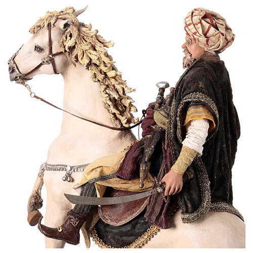 Heiliger König zu Pferd, für 30 cm Krippe von Angela Tripi, Terrakotta 5