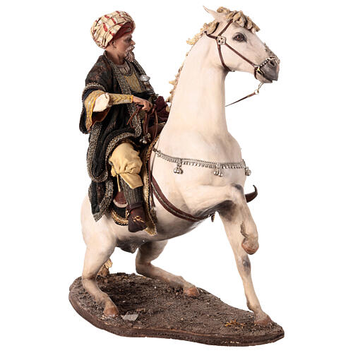 Heiliger König zu Pferd, für 30 cm Krippe von Angela Tripi, Terrakotta 11