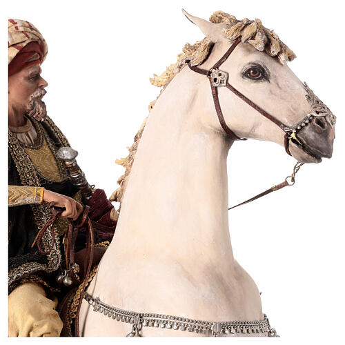 Heiliger König zu Pferd, für 30 cm Krippe von Angela Tripi, Terrakotta 12