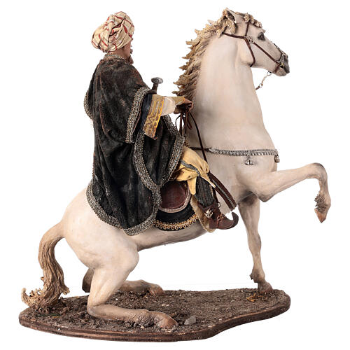 Heiliger König zu Pferd, für 30 cm Krippe von Angela Tripi, Terrakotta 14