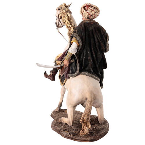 Heiliger König zu Pferd, für 30 cm Krippe von Angela Tripi, Terrakotta 17