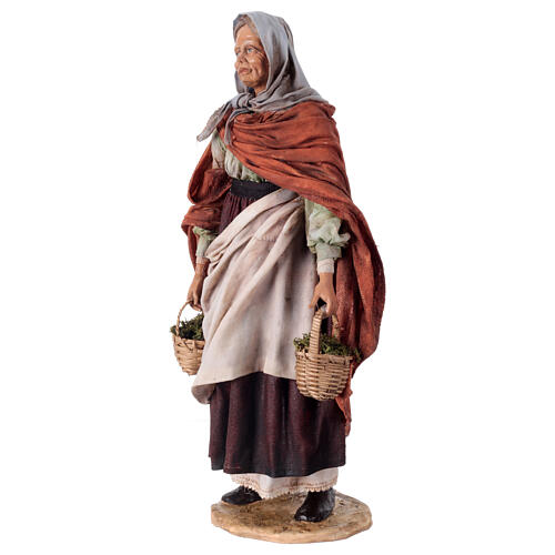 Alte Frau, für 30 cm Krippe von Angela Tripi, Terrakotta 3