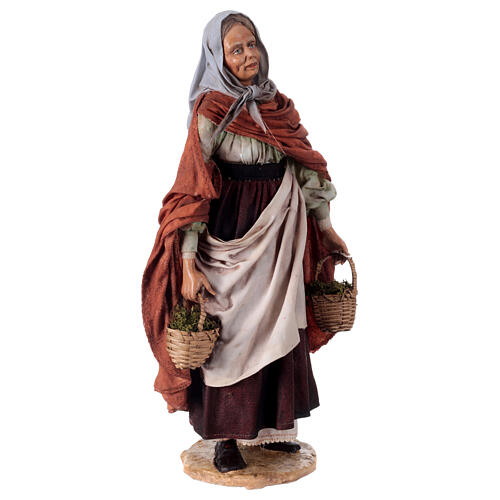 Alte Frau, für 30 cm Krippe von Angela Tripi, Terrakotta 5