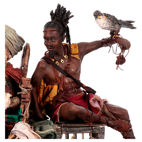 Heiliger König mit Diener auf Elefanten reitend, für 30 cm Krippe von Angela Tripi, Terrakotta 3